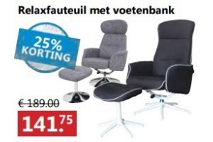 relaxfauteuil met voetenbank