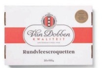 van dobben rundvleescroquetten doos 20 stuks 100 gram en euro 11 95