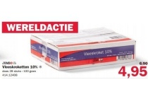 vleeskroketten 10 doos 28 stuks 100 gram en euro 4 95