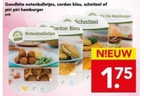 goodbite notenballetjes cordon bleu schnitzel of piri piri hamburger