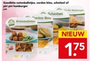 goodbite notenballetjes cordon bleu schnitzel of piri piri hamburger