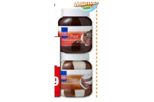 perfekt chocolade hazelnoot of duopasta