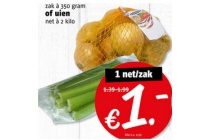 bleekselderij sticks of uien