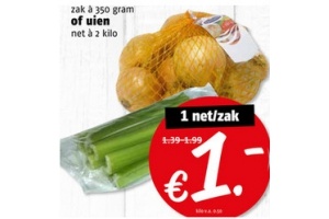 bleekselderij sticks of uien