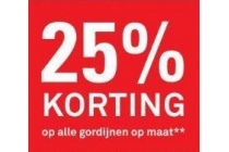 25 korting op alle gordijnen op maat