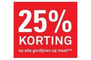 25 korting op alle gordijnen op maat