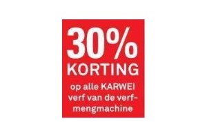 30 korting op alle karwei verf van de verfmengmachine