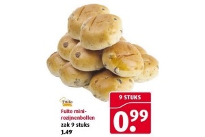 fuite mini rozijnenbollen