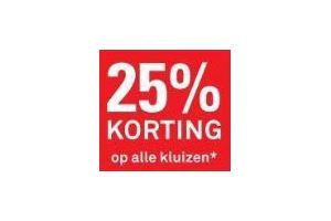 25 korting op alle kluizen