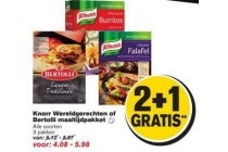 knorr wereldgerechten of bertolli maaltijdpakket