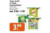 ariel dreft of dash wasmiddelen