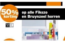 50 korting op alle fikszo en bruynzeel horren