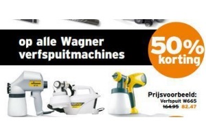 50 korting op alle wagner verfspuitmachines