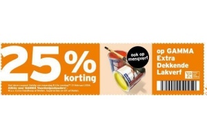 25 korting op gamma extra dekkende lakverf