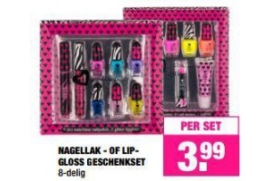 nagellak of lipgloss geschenkset