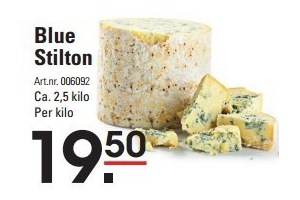 blue stilton ca 2 5 kilo per kilo en euro 19 50