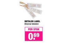 metalen label