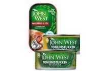 john west tonijnstukken of makreelfilets