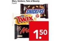 mars snickers twix of bounty