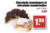 chocolade roomvingers of chocolade roombroodjes