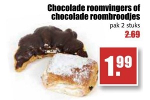 chocolade roomvingers of chocolade roombroodjes