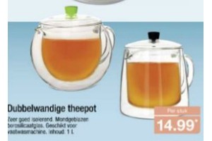 dubbelwandige theepot voor en euro 14 99