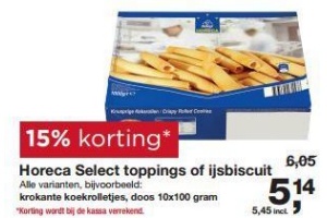 horeca select toppings of ijsbiscuit