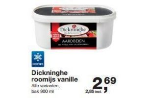 dickninghe roomijs vanille
