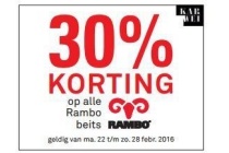 keuzekorting op alle rambo beits