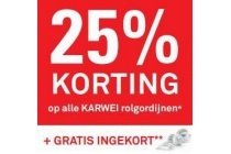 keuzekorting van 25 op alle karwei rolgordijnen