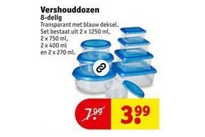 vershouddozen 8 delig voor en euro 3 99