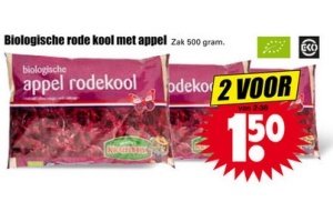 biologische rode kool met appel