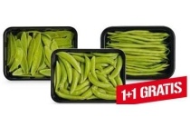 haricots verts peulen of sugar snaps