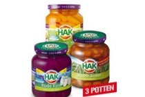 hak groente in pot