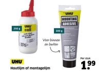 houtlijm of montagelijm uhu