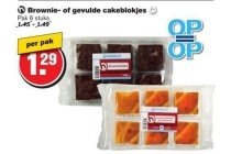 brownie of gevulde cakeblokjes