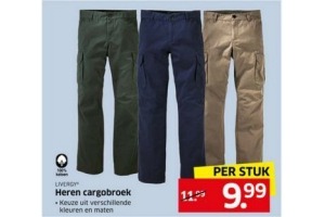 heren cargobroek voor en euro 9 99