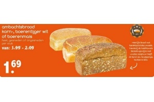 ambachtsbrood korn boerentijger wit of boerenmals