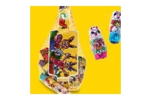 chocoloadepaashaasjes in netje