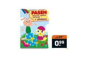 paas kleur en stickerboek