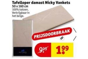 tafelloper damast nicky vankets