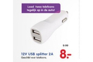 12v usb splitter 2a