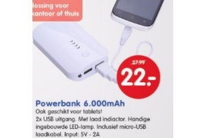 powerbank 6 000 mah