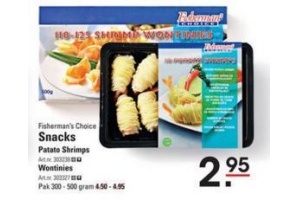 snacks patato shrimps en wontinies