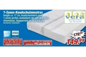 7 zones koudschuimmatras aloe vera