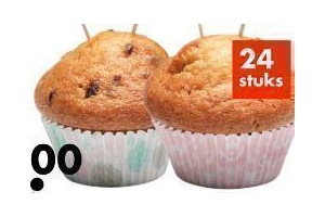 24 cupcakevormen houten prikkers