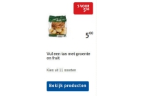 vul een tas met groente en fruit