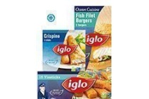 iglo crispino fish filetburgers of vissticks