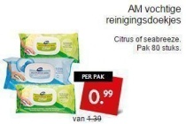 am vochtige reinigingsdoekjes