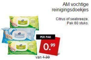 am vochtige reinigingsdoekjes